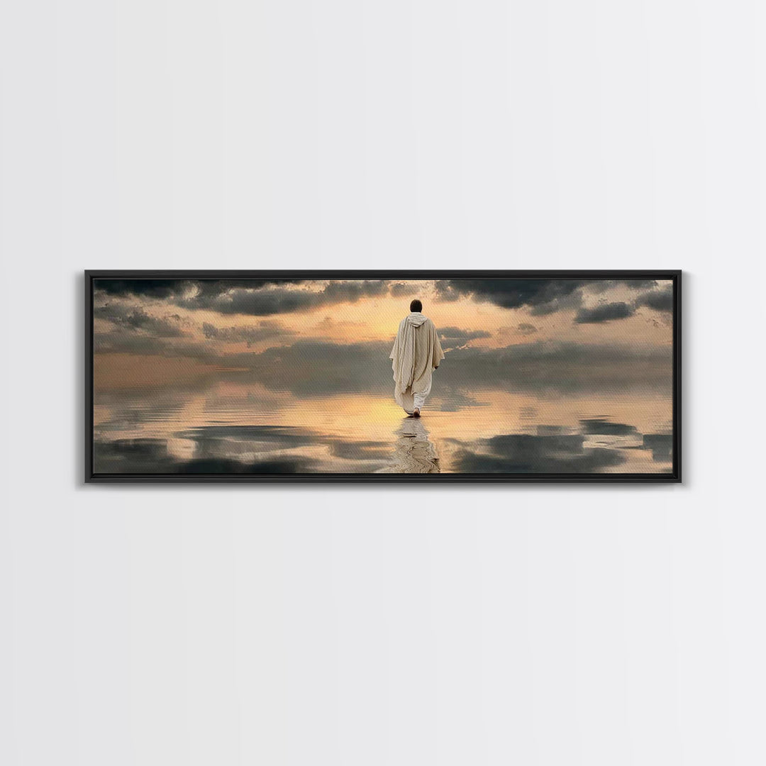 Light Of The Journey – Framed Canvas Print – Panoramic Art – Christian Wall Art – Jesus Painting – Christian Art Canvas – Christian Decor