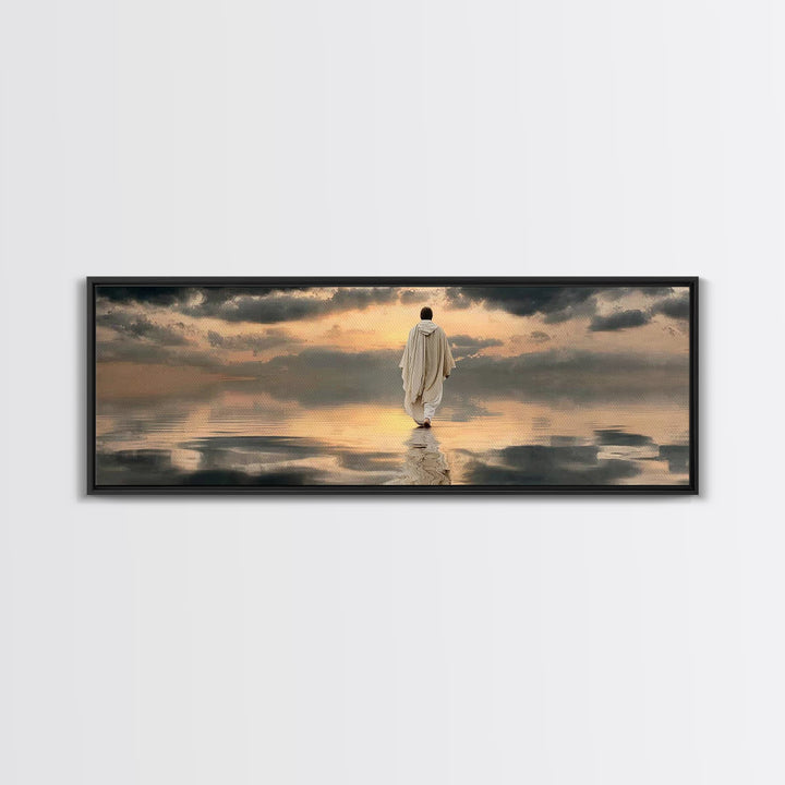 Light Of The Journey – Framed Canvas Print – Panoramic Art – Christian Wall Art – Jesus Painting – Christian Art Canvas – Christian Decor