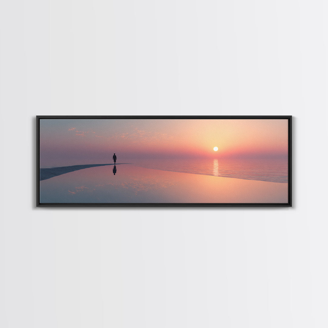 Solitary Faith, Framed Canvas Print, Panoramic Art, Christian Wall Art, Christian Art Canvas, Large Christian Painting, Christian Decor For