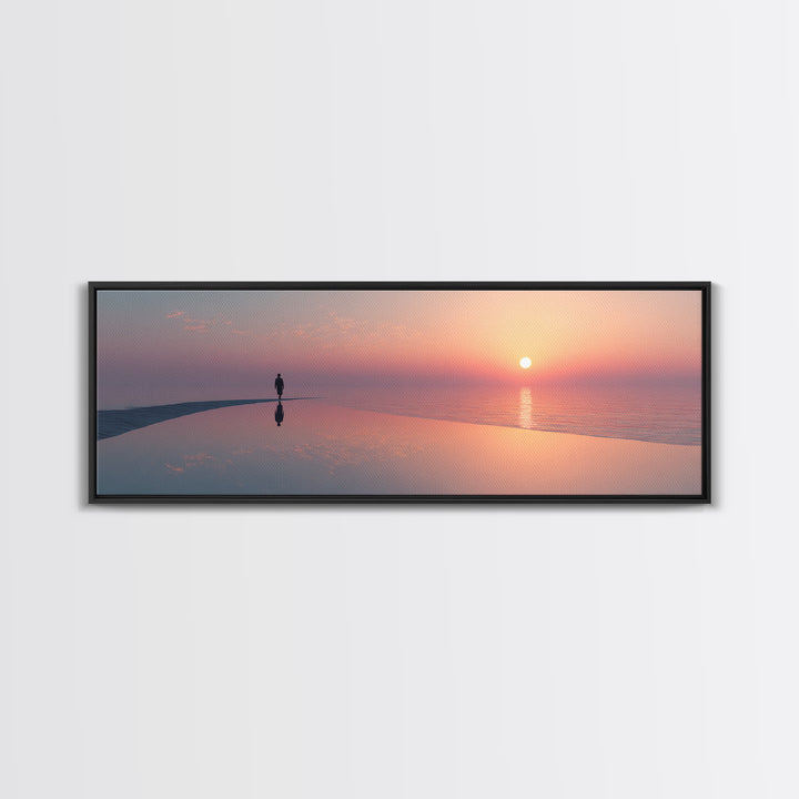 Solitary Faith, Framed Canvas Print, Panoramic Art, Christian Wall Art, Christian Art Canvas, Large Christian Painting, Christian Decor For