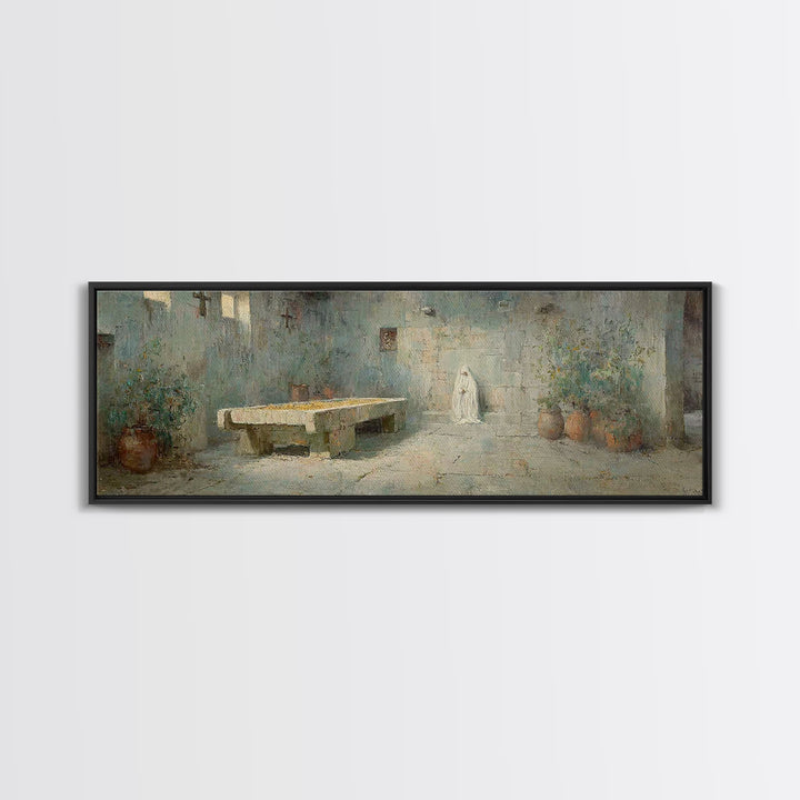 Desert Stillness – Framed Canvas Print – Panoramic Wall Art – Christian Art – Minimalist Christian Art – Christian Art Canvas – Christian D