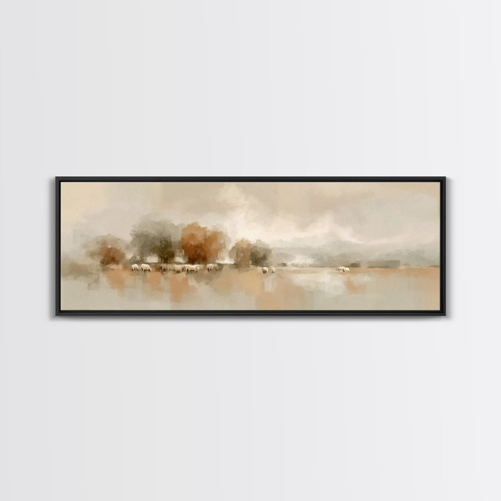 Pasture Of Stillness – Framed Canvas Print – Panoramic Wall Art – Christian Art Canvas – Christian Art – Christmas Art – Christian Decor