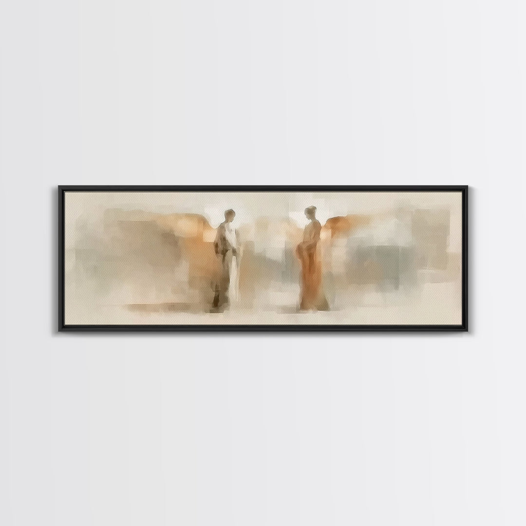 Seraphic Vision Soft | Framed Canvas Print | Christian Art | Christian Canvas Art | Panoramic Painting | Christmas Art | Christian Christma