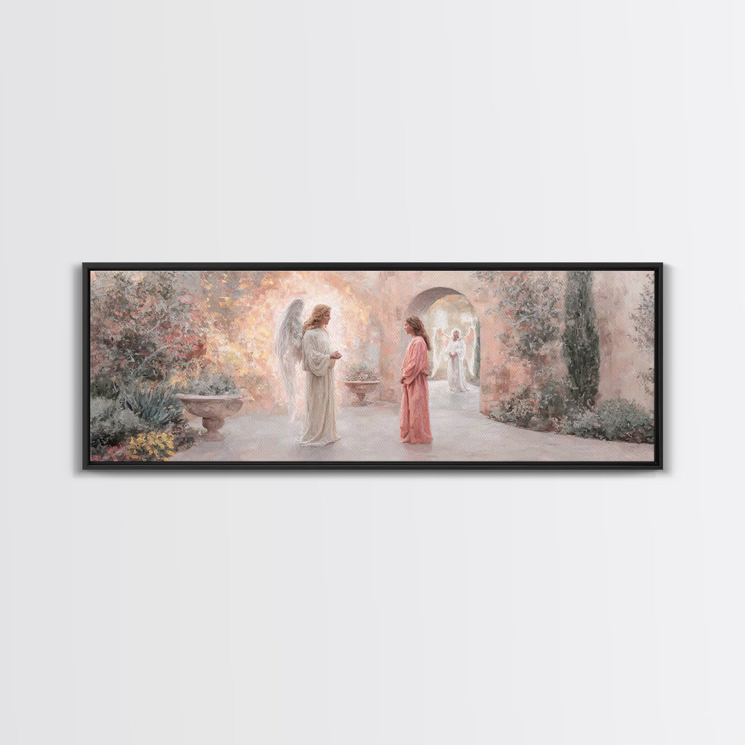 Garden Grace Vision – Framed Canvas Print – Panoramic Art – Christian Wall Art – Christian Art Canvas – Christian Painting – Christmas Art
