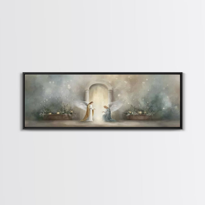 Celestial Arch Moment, Framed Canvas Print, Panoramic Painting, Christian Wall Art, Christian Art, Christian Art Canvas, Christmas Art, Jes