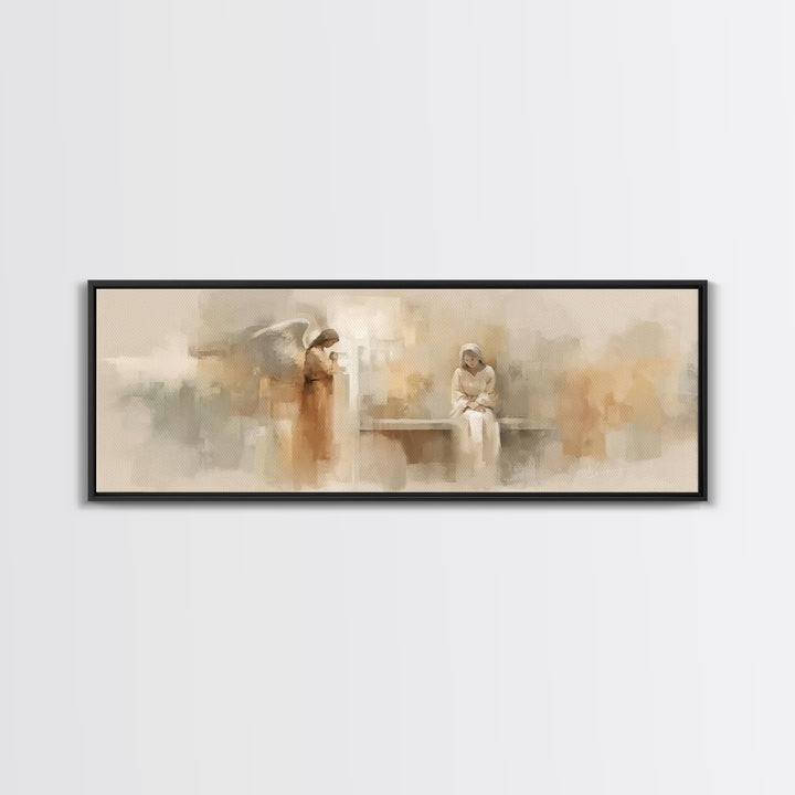 Radiant Holy Meeting – Framed Canvas Print – Panoramic Print – Christian Art Canvas – Christian Art – Christian Painting – Christmas Art –