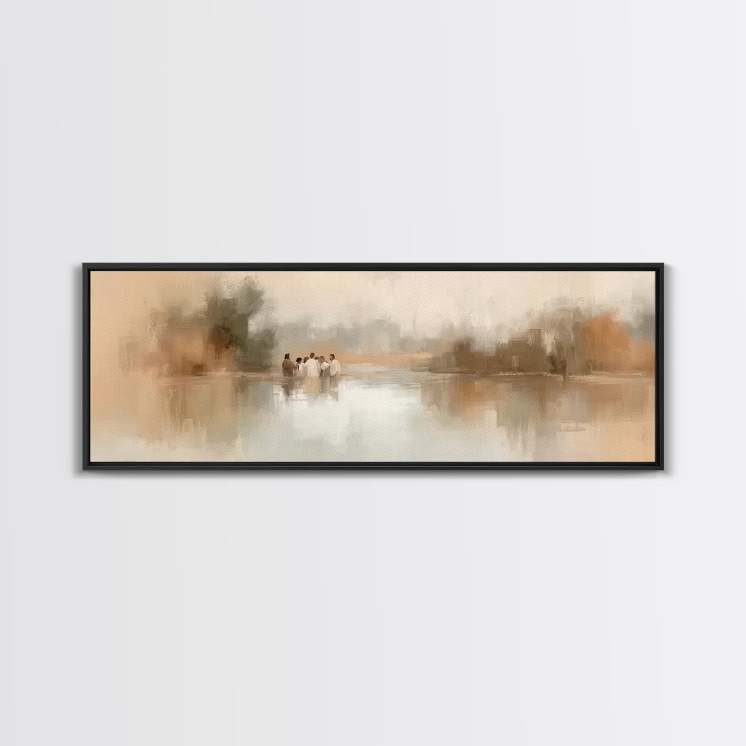 Morning Reverence – Framed Canvas Print – Christian Art Canvas – Jesus Painting – Panoramic Wall Art – Christian Christmas – Vintage Christ