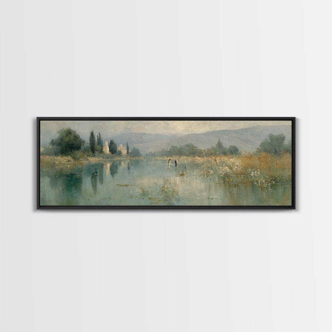 Blessed Communion, Framed Canvas Print, Christian Wall Art, Jesus Painting, Panoramic Painting, Christian Decor For Home, Christmas Art Wor