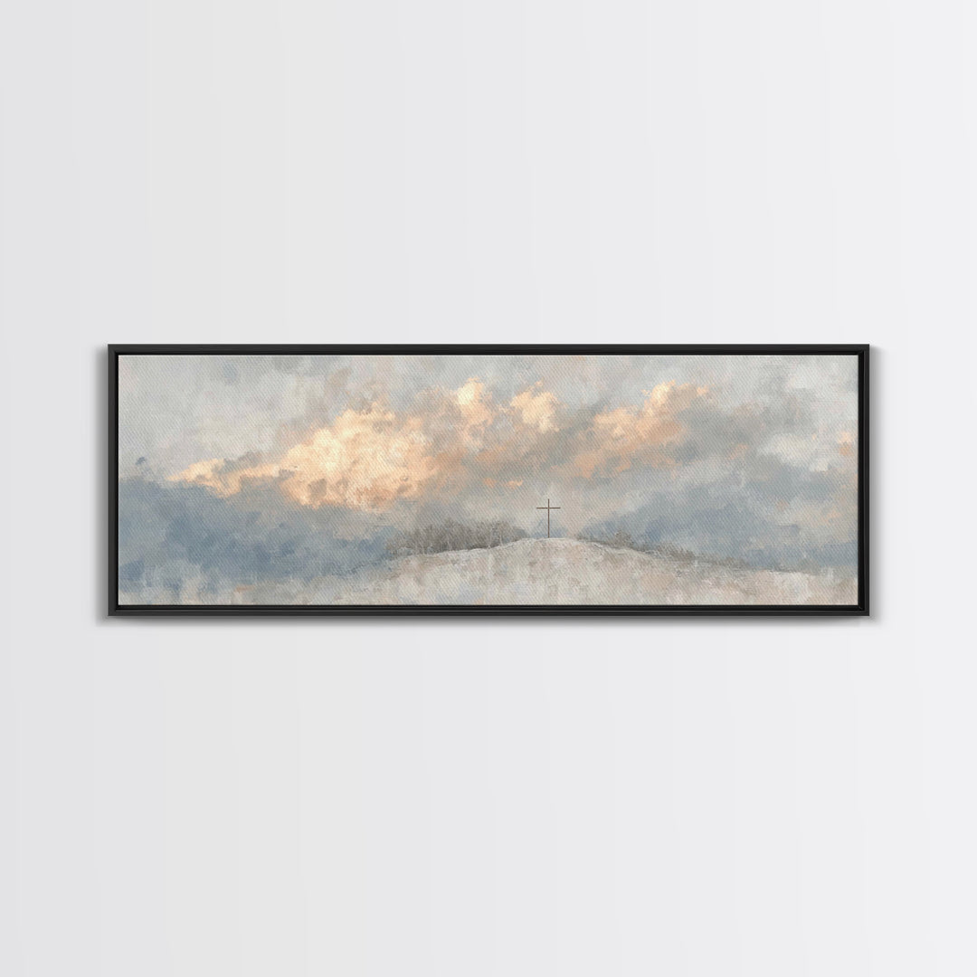 Sacred Mist Path | Framed Canvas Print | Christian Wall Art | Christian Art Canvas | Panoramic Print | Christian Decor