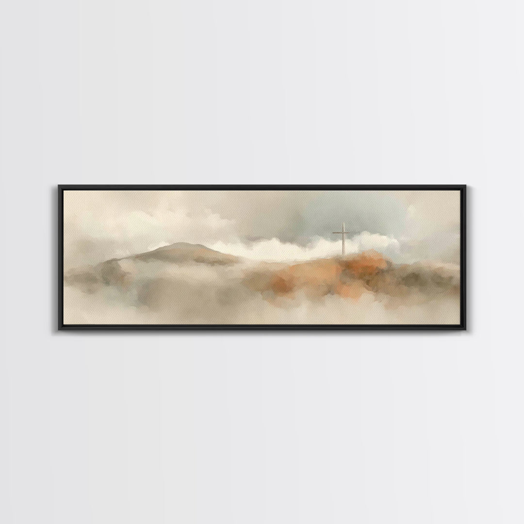Good Shepherd Peace, Framed Canvas Print, Christian Art Canvas, Jesus Painting, Panoramic Art, Christian Gift