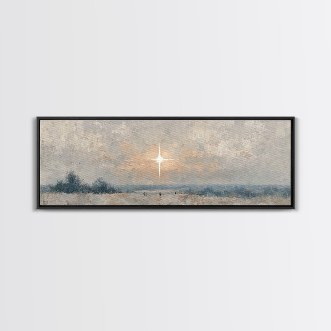 Holy Desert Hush – Framed Canvas Print – Christian Art Canvas – Panoramic Painting – Christmas Art – Christian Wall Art – Jesus Painting