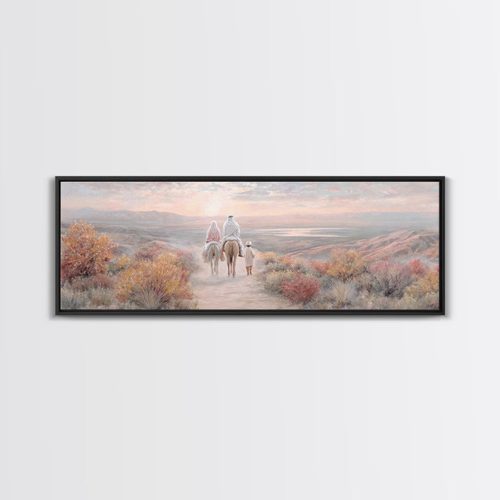 Dawn Of Hope | Framed Canvas Print | Christian Art | Panoramic Art | Christmas Art | Christian Christmas Decorations | Christian Wall Art