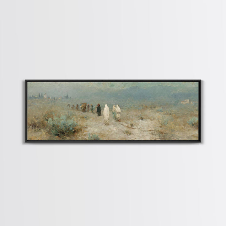 Wandering Saints Path – Framed Canvas Print – Christian Art Canvas – Panoramic Wall Art – Christian Decor – Christmas Art – Christian Paint
