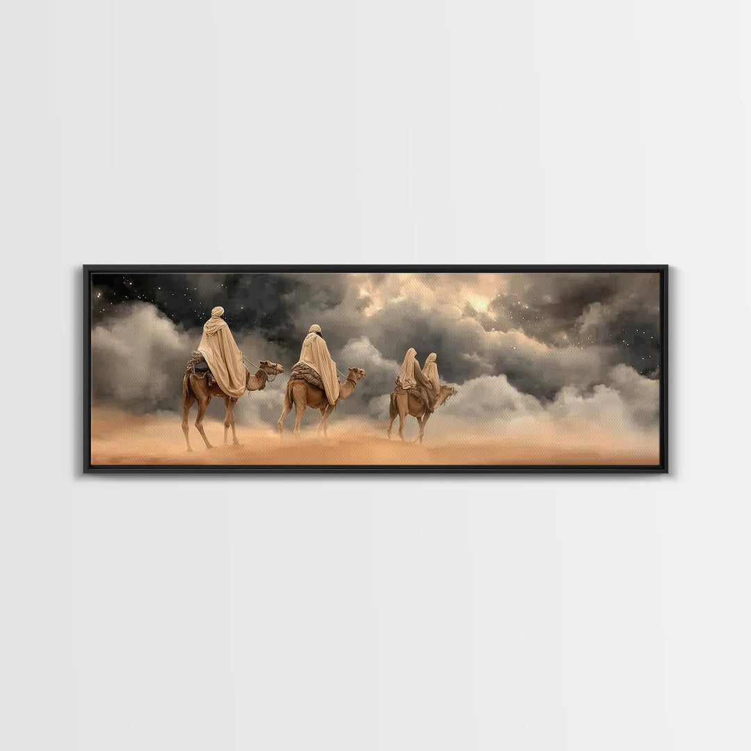 Starward Journey Peace | Framed Canvas Print | Christian Wall Art | Panoramic Art | Christian Art Canvas | Christmas Wall Art | Christian G