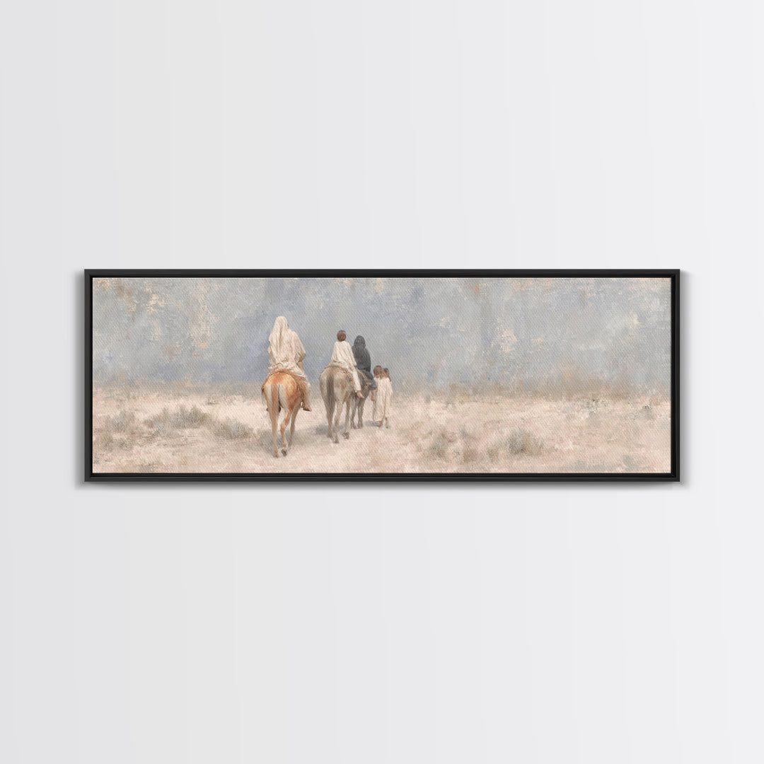 Quiet Exile Road – Framed Canvas Print – Christian Art Canvas – Panoramic Painting – Christian Wall Art – Christmas Art – Christian Home De