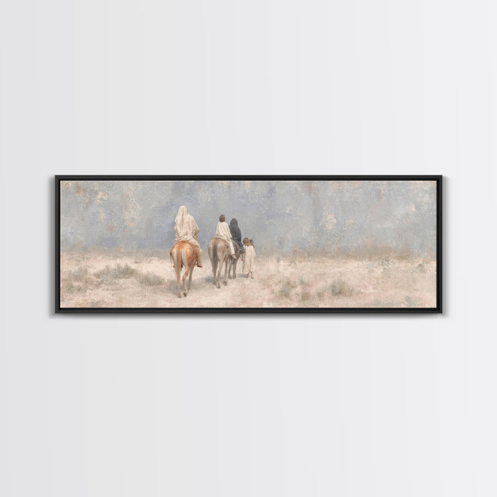 Quiet Exile Road – Framed Canvas Print – Christian Art Canvas – Panoramic Painting – Christian Wall Art – Christmas Art – Christian Home De
