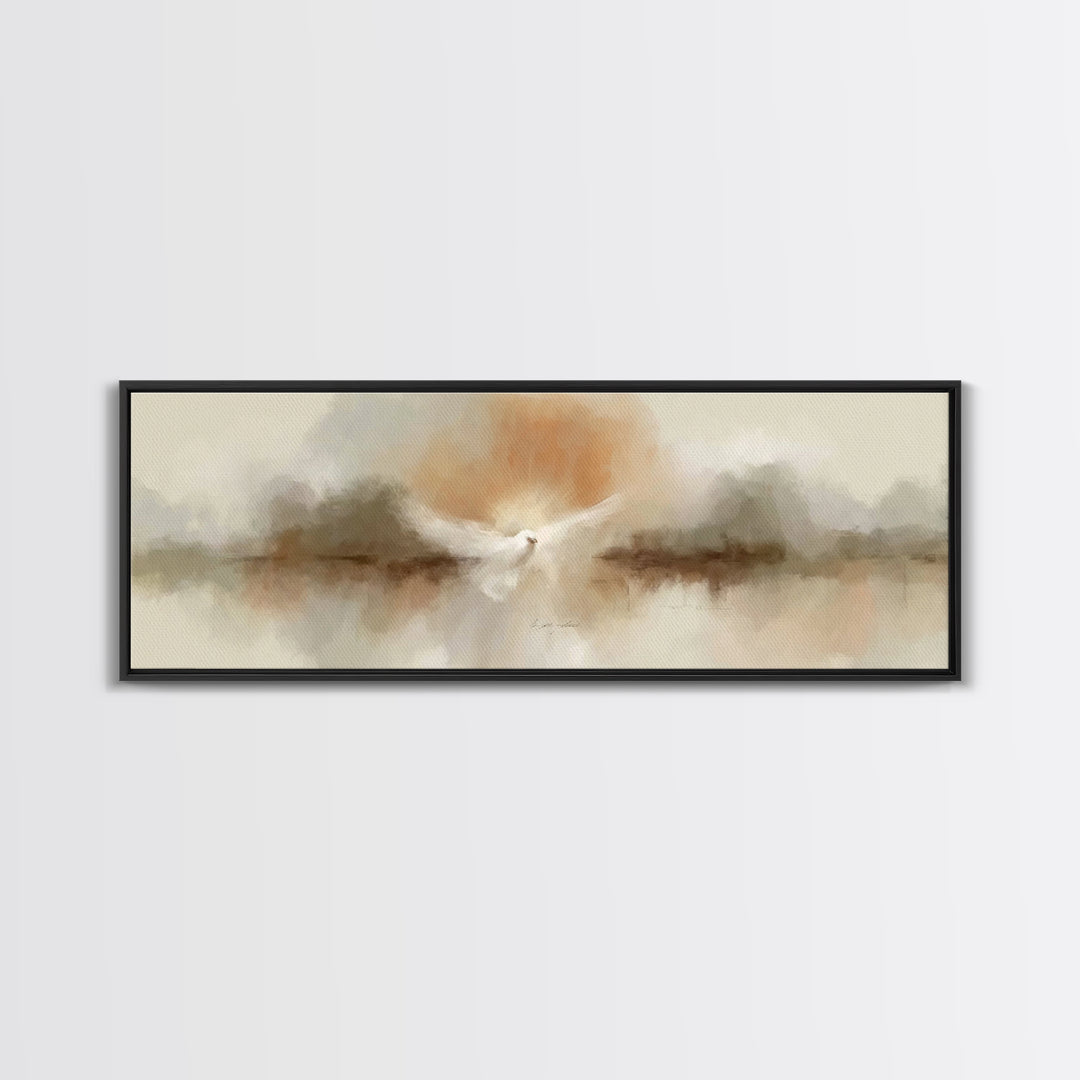 Majestic Spirit Rise | Framed Canvas Print | Christian Wall Art | Panoramic Art | Christian Art Canvas | Christian Gift | Christmas Art