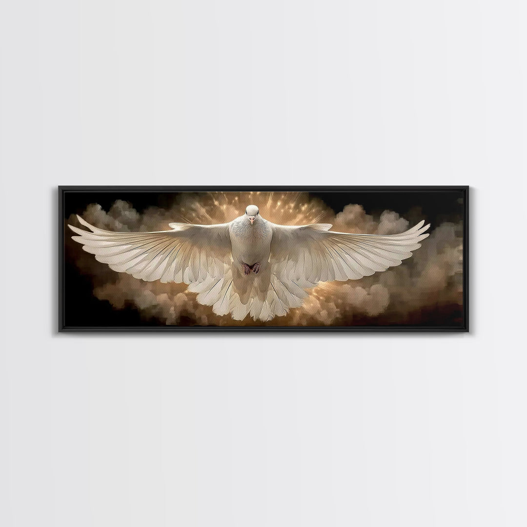 Spirit Of Radiance, Framed Canvas Print, Christian Art Canvas, Panoramic Painting, Christian Wall Art, Christmas Art, Christian Decor