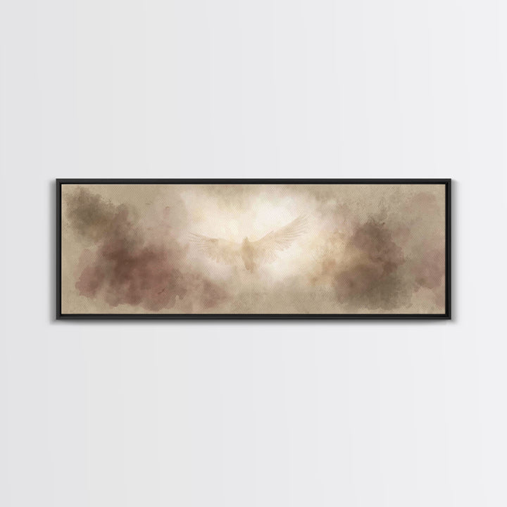 Holy Light Ascension | Framed Canvas Print | Christian Art | Panoramic Wall Art | Christian Canvas | Christmas Art | Christian Painting