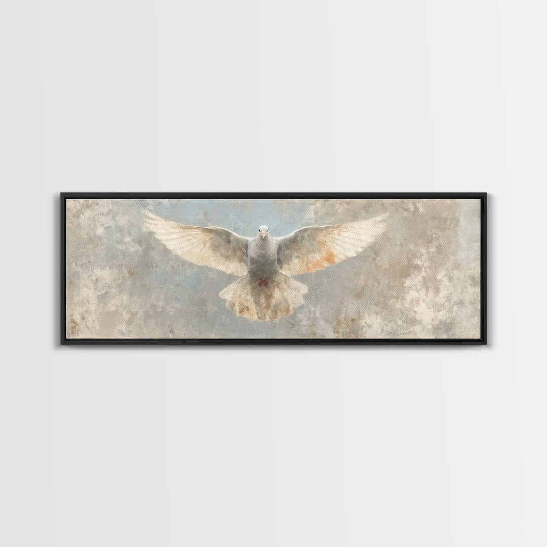 Peaceful Spirit Glow, Framed Canvas Print, Christian Art Canvas, Panoramic Art, Christian Wall Art, Christian Christmas Art, Christian Gift