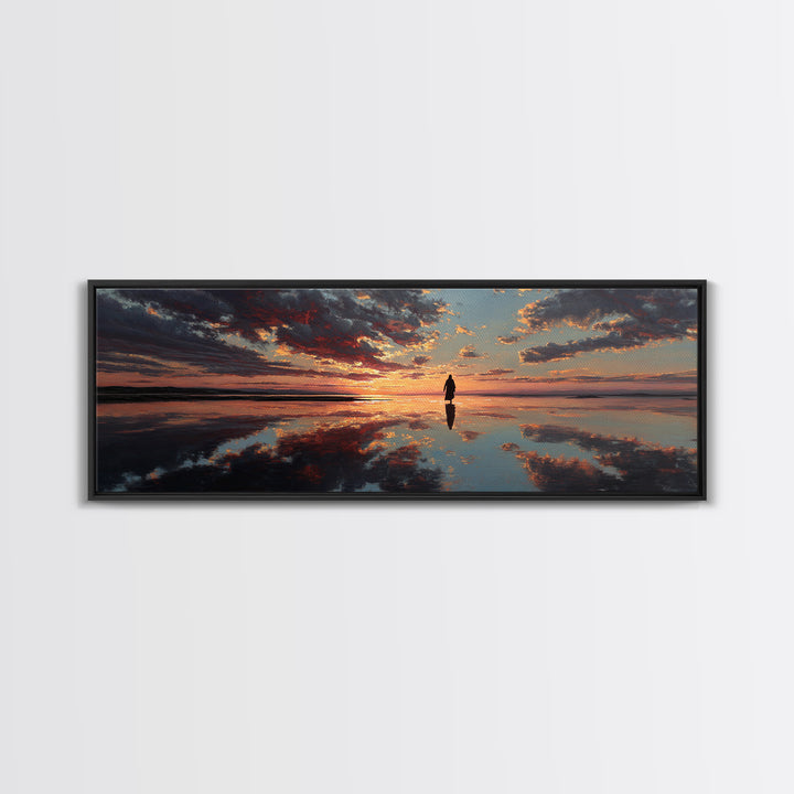 Silent Meadow Watch | Framed Canvas Print | Christian Wall Art | Panoramic Art | Christian Art Canvas | Christmas Art | Jesus Painting