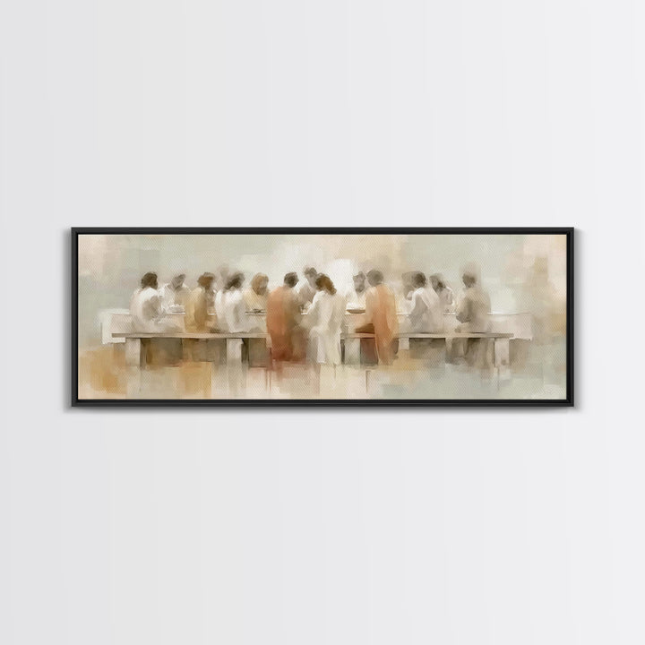 Upper Room Glow | Framed Canvas Print | Panoramic Art | Jesus Canvas Art | Christian Art Work | Large Christian Painting