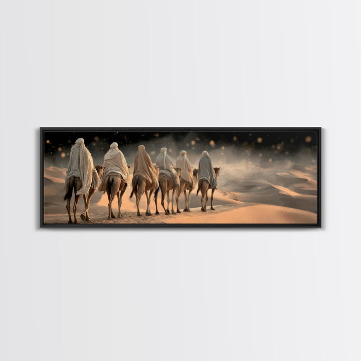 Desert Star Path | Framed Canvas Print | Christian Wall Art | Panoramic Painting | Christian Art Canvas | Christmas Art | Jesus Art Print