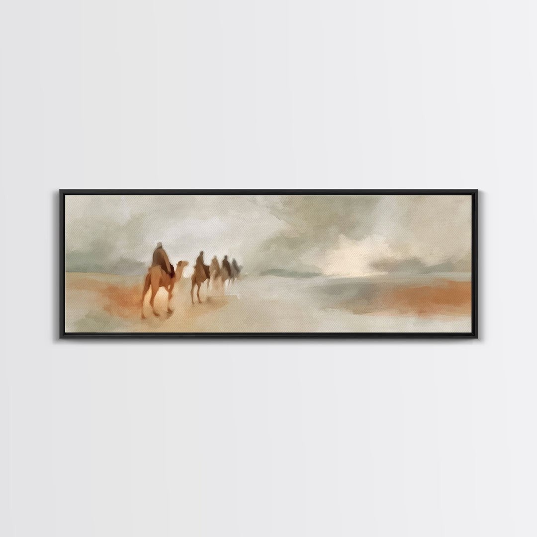 Wandering Kings Trail | Framed Canvas Print | Christian Art Canvas | Panoramic Art | Christian Wall Art | Christmas Art | Jesus Christmas A