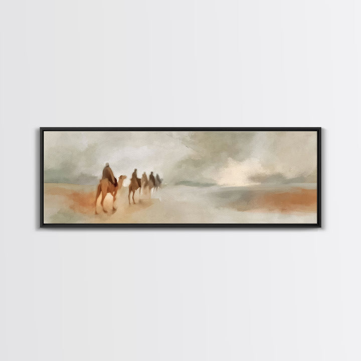 Wandering Kings Trail | Framed Canvas Print | Christian Art Canvas | Panoramic Art | Christian Wall Art | Christmas Art | Jesus Christmas A