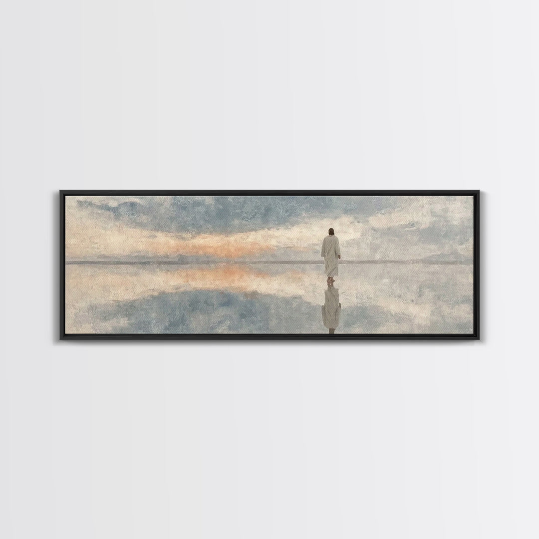 Walk Of Mercy - Framed Canvas Print - Panoramic Painting - Christian Art Canvas - Jesus Painting - Christian Wall Art - Modern Christian Ar