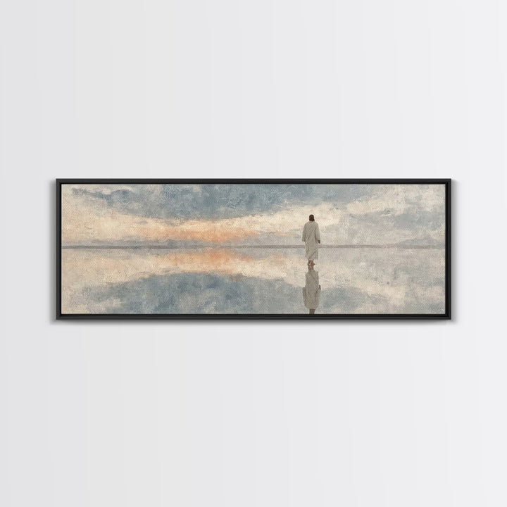 Walk Of Mercy - Framed Canvas Print - Panoramic Painting - Christian Art Canvas - Jesus Painting - Christian Wall Art - Modern Christian Ar