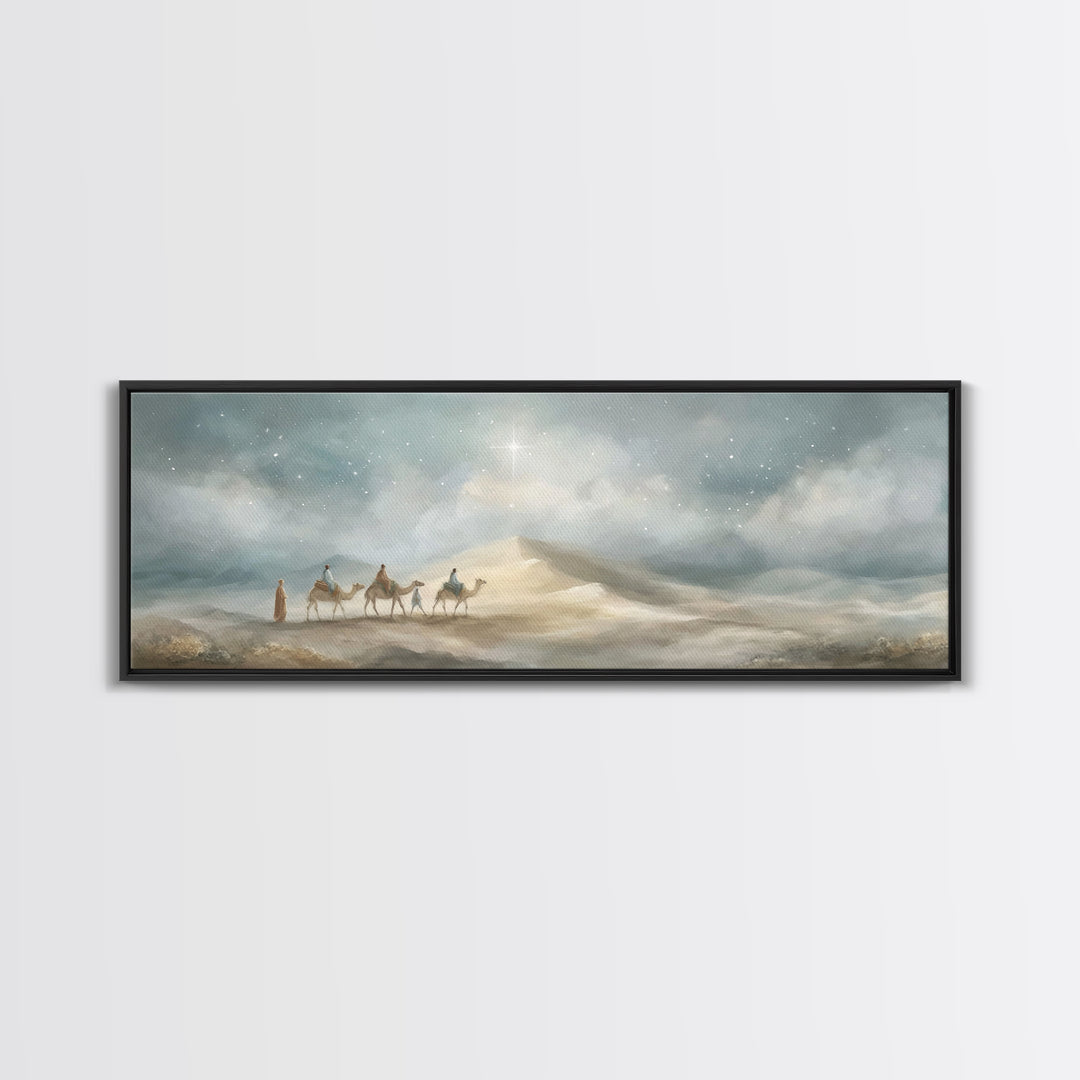 Holy Star Caravan – Framed Canvas Print – Christian Art Canvas – Panoramic Art – Christian Wall Art – Christmas Art – Jesus Art Print