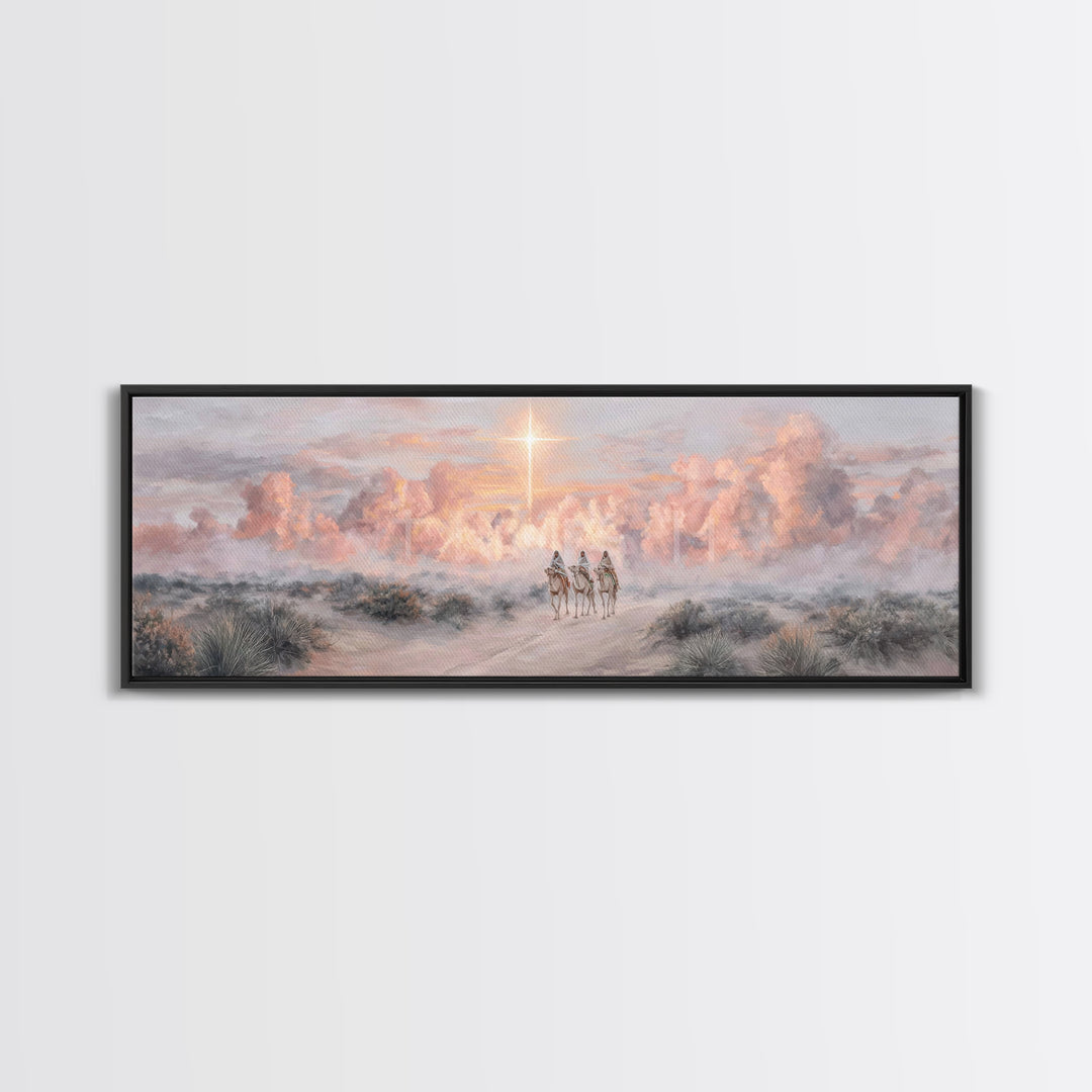 Dawn of Wonder – Framed Canvas Print – Christian Christmas Art – Panoramic Wall Art – Christian Art Print – Modern Christian Art – Christma