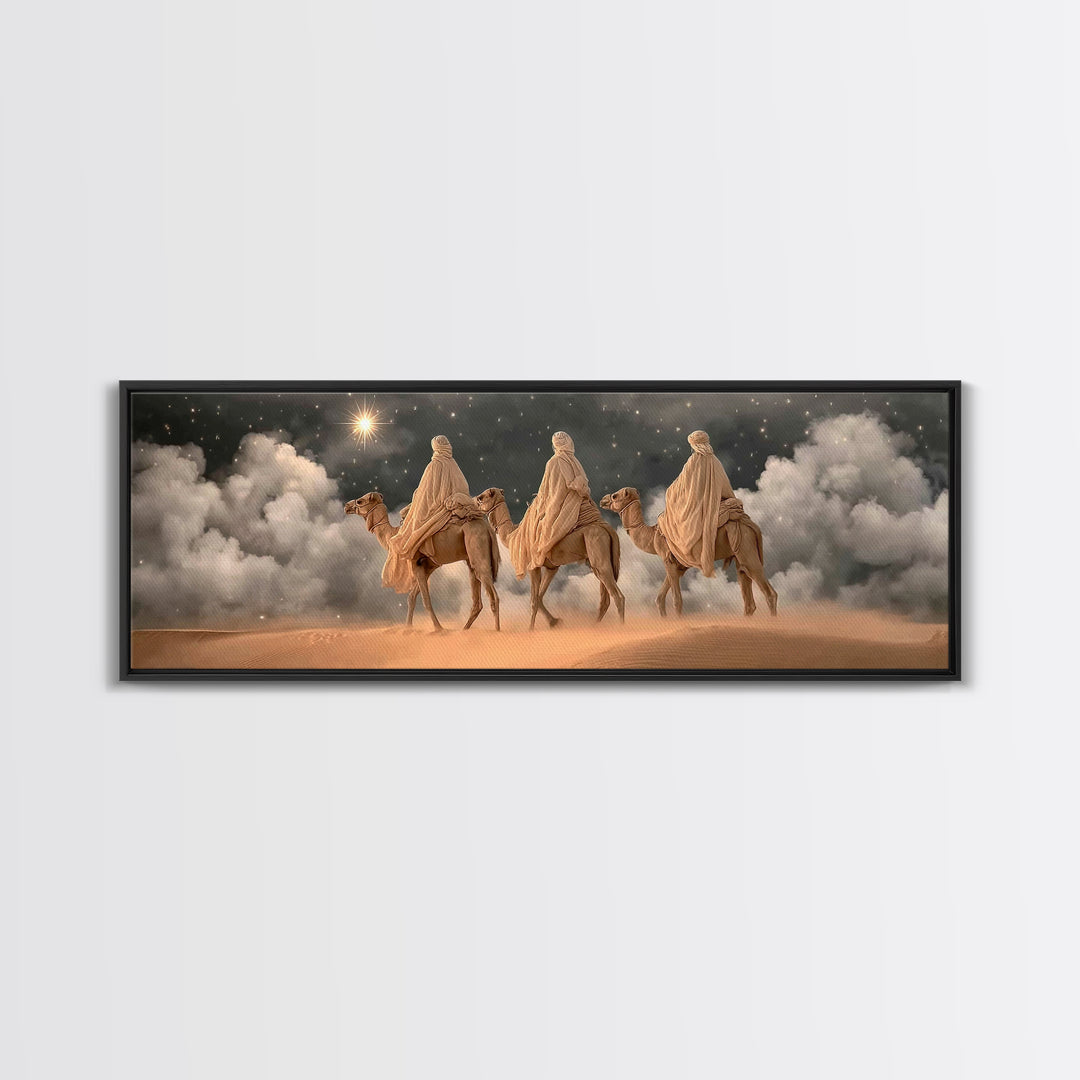 Star of Hope, Framed Canvas Print, Christian Art Print, Panoramic Art, Christmas Art, Christian Christmas Decor, Christian Wall Art