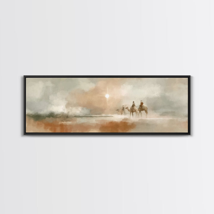 Holy Caravan | Framed Canvas Print | Christian Wall Art | Panoramic Frame | Christmas Art Work | Christian Art Canvas | Christian Christmas