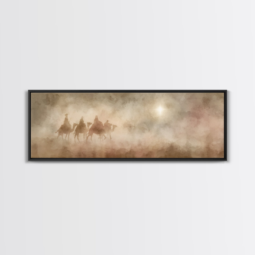 Sacred Path | Framed Canvas Print | Christian Christmas Art | Panoramic Art | Christian Art Canvas | Christmas Wall Art | Modern Christian