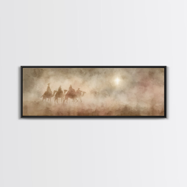Sacred Path | Framed Canvas Print | Christian Christmas Art | Panoramic Art | Christian Art Canvas | Christmas Wall Art | Modern Christian