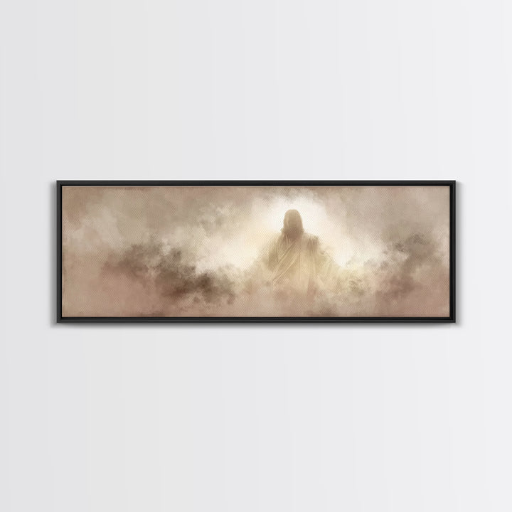 Heavenly Presence – Framed Canvas Print – Christian Art Canvas – Panoramic Wall Art – Jesus Christmas Art – Christian Wall Art – Christmas