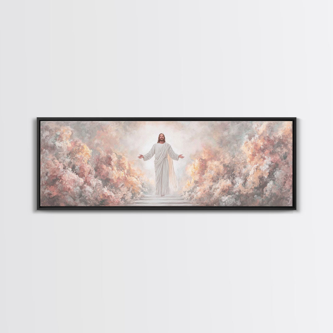 Glory Revealed | Framed Canvas Print | Christian Art Canvas | Panoramic Frame | Christian Wall Art | Jesus Painting | Christian Christmas A