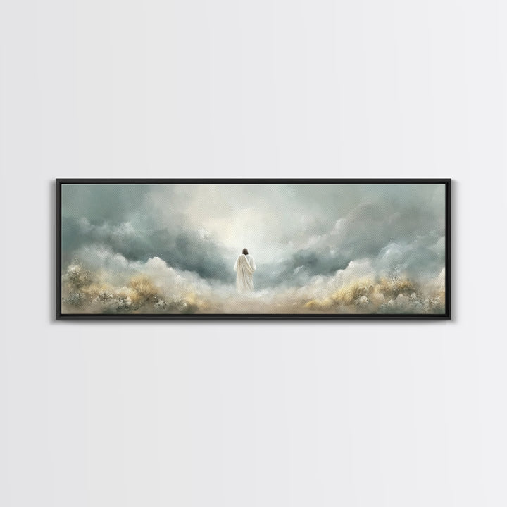 Heavenly Gathering | Framed Canvas Print | Christian Art Canvas | Panoramic Art | Christian Wall Art | Jesus Painting | Christian Art Print