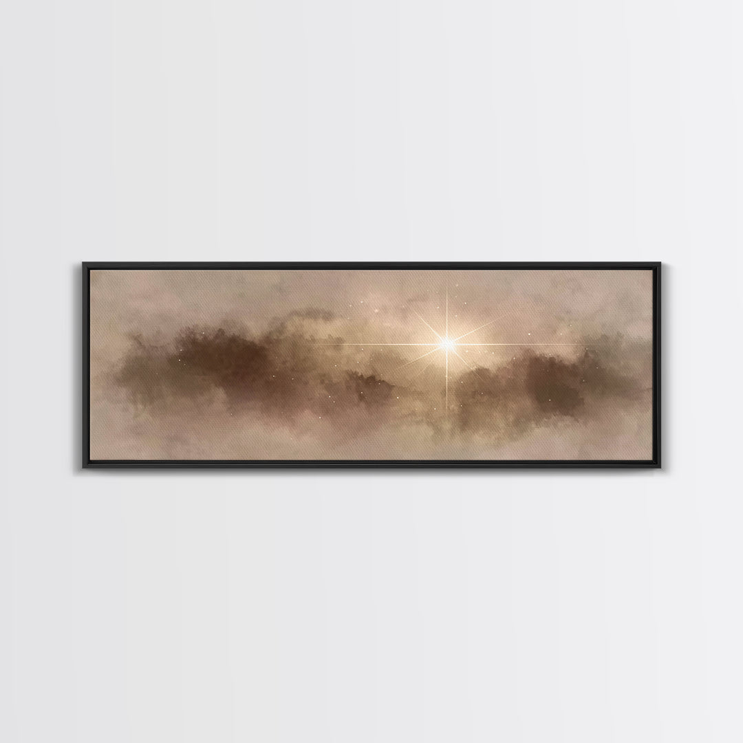 Night Of Glory | Framed Canvas Print | Christian Art Canvas | Panoramic Wall Art | Christmas Art Prints | Christian Christmas Art | Christi