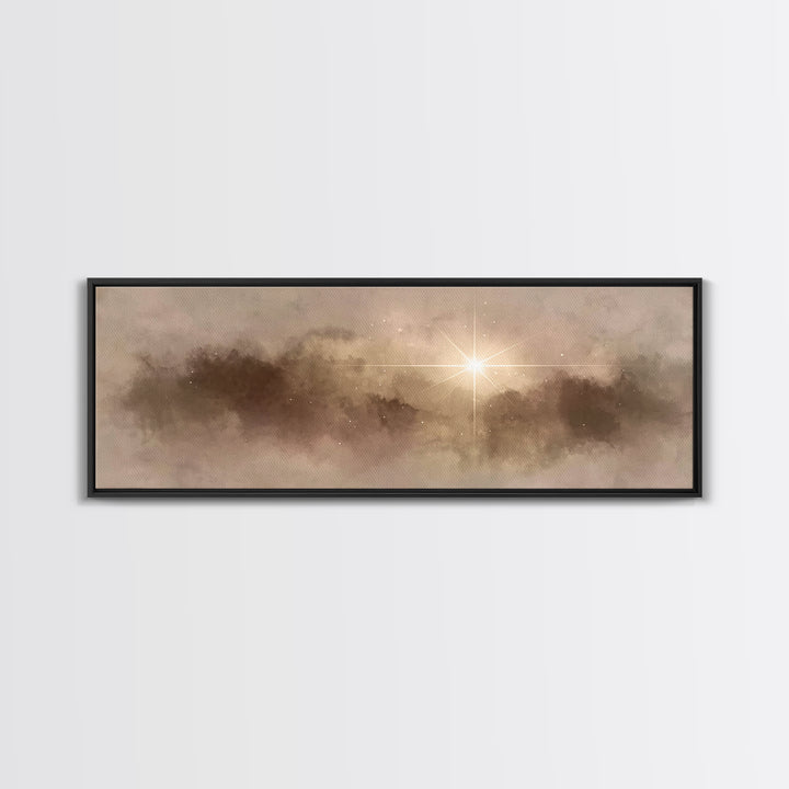 Night Of Glory | Framed Canvas Print | Christian Art Canvas | Panoramic Wall Art | Christmas Art Prints | Christian Christmas Art | Christi