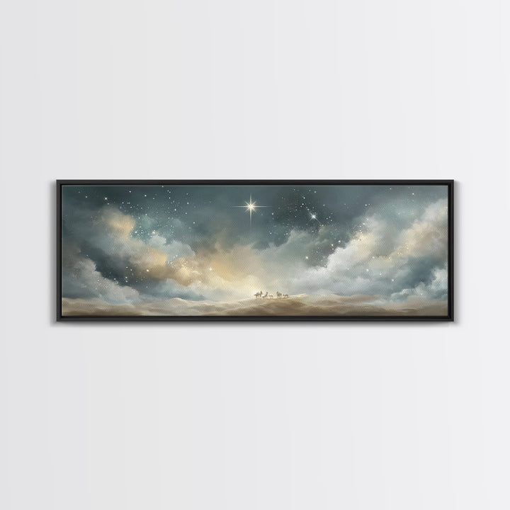 Divine Star – Framed Canvas Print – Christian Art Canvas – Panoramic Print – Christmas Wall Art – Christian Christmas Art – Christian Art P