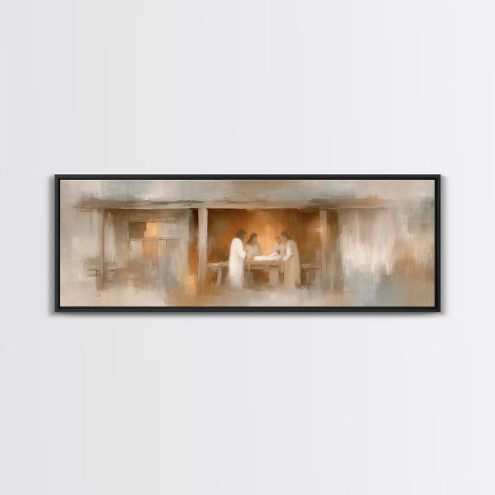 Stable Of Peace, Framed Canvas Print, Christian Wall Art, Christian Art Canvas, Panoramic Art, Christmas Art, Christian Christmas Decor