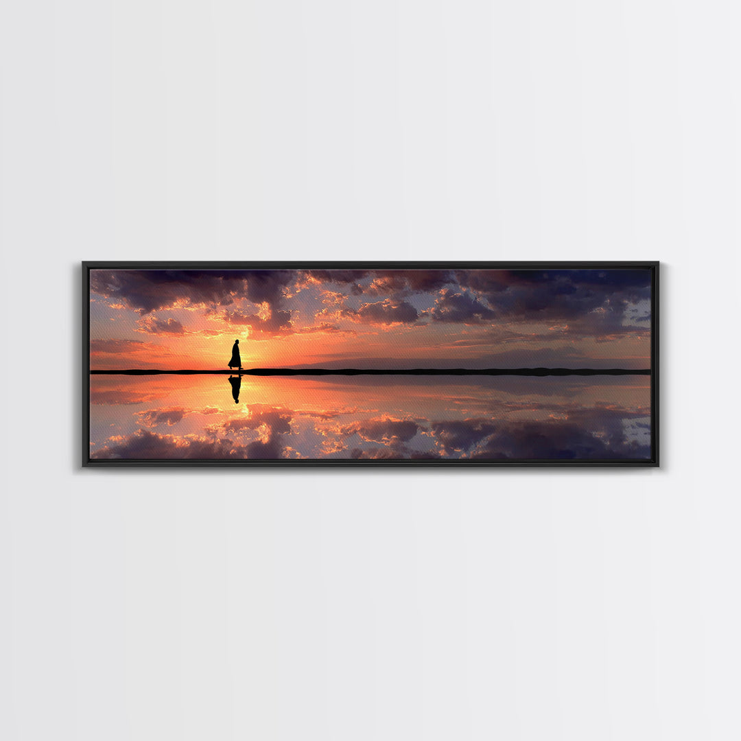 Dawn Of Grace - Framed Canvas Print - Panoramic Painting - Christian Art Canvas - Jesus Painting - Christian Wall Art - Large Christian Art