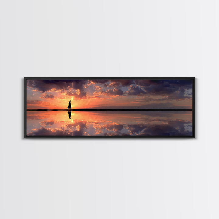Dawn Of Grace - Framed Canvas Print - Panoramic Painting - Christian Art Canvas - Jesus Painting - Christian Wall Art - Large Christian Art