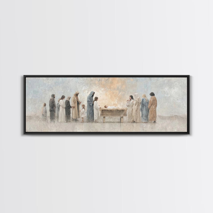 Children Of The Promise | Framed Canvas Print | Panoramic Print | Christian Wall Art | Christian Art Canvas | Christmas Art | Christian Chr