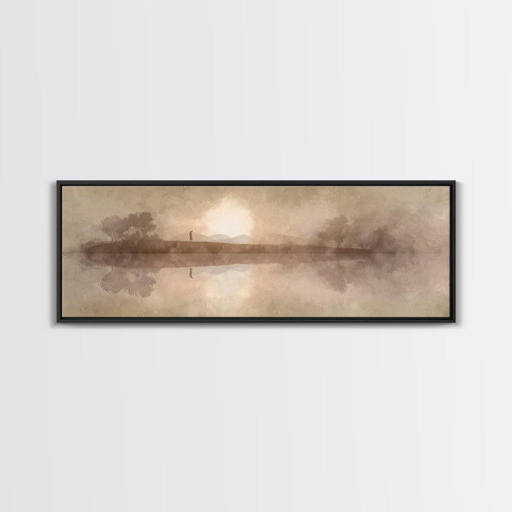 Sunset Ascension | Framed Canvas Print | Extra Wide Art | Christian Wall Art | Jesus Painting | Christian Art Canvas | Modern Christian Art