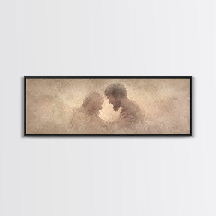 Healing Grace, Framed Canvas Print, Christian Art Canvas, Jesus Painting, Panoramic Wall Art, Christian Wall Art, Christian Gift