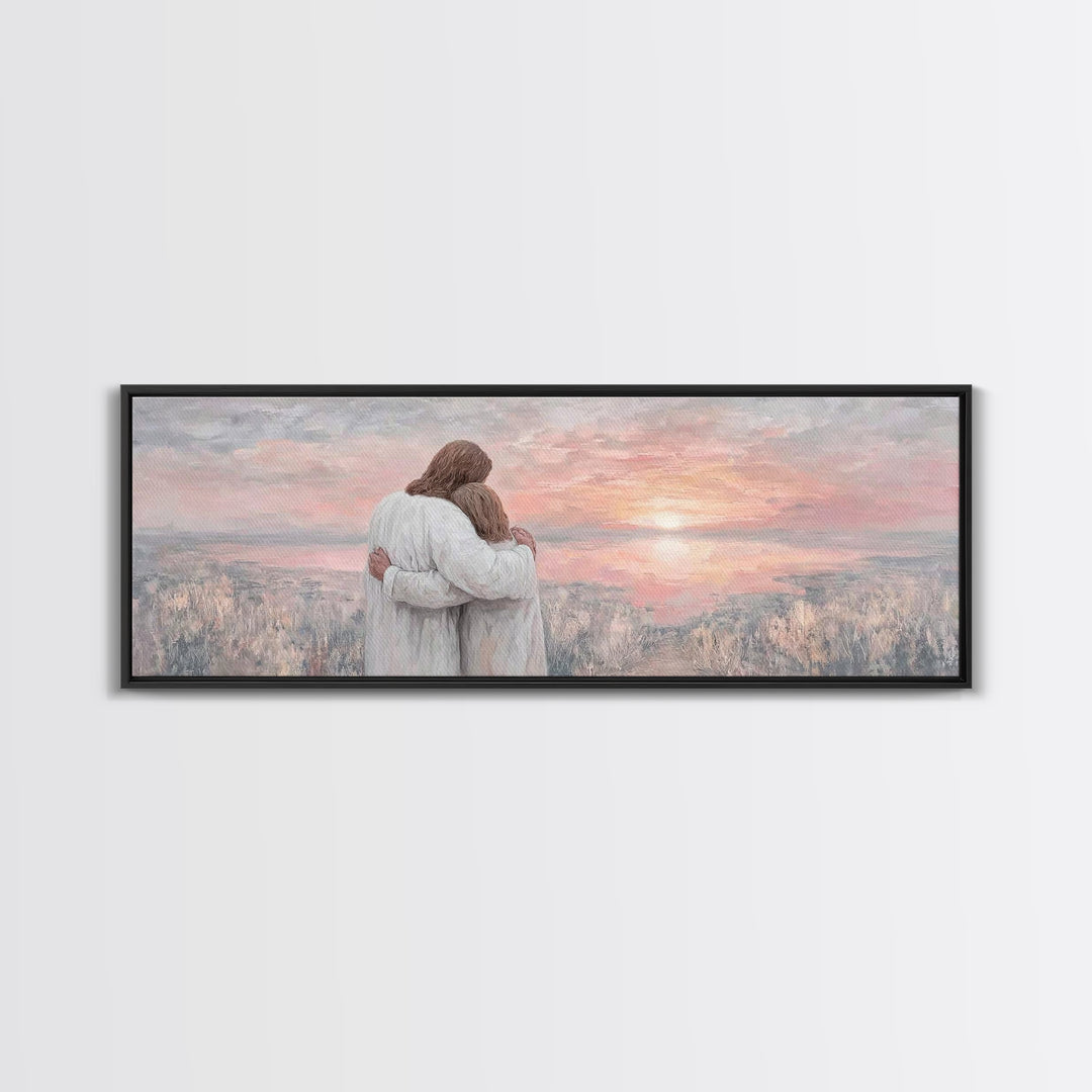 Eternal Hope, Framed Canvas Print, Christian Wall Art, Jesus Painting, Panoramic Art, Christian Art Canvas, Christian Christmas Art